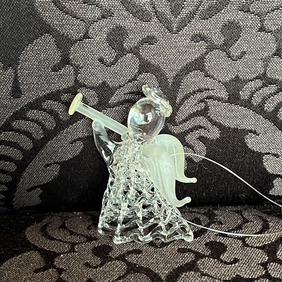 Vintage Angel Ornament Glass Angelic Spun Glass Christmas Tree Ornament - Picture 6 of 9